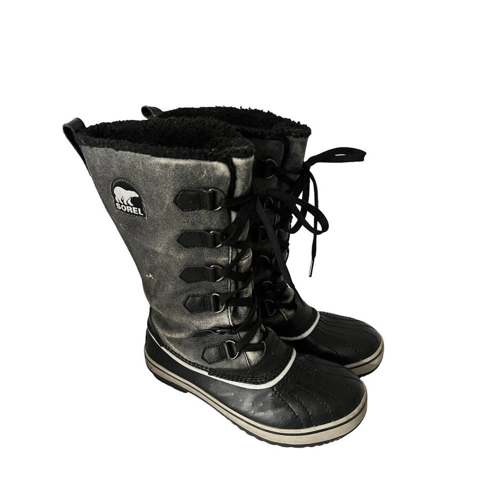 SOREL Womens Boots Winter Gray Winter Waterproof Faux Fur Lining Sz 7